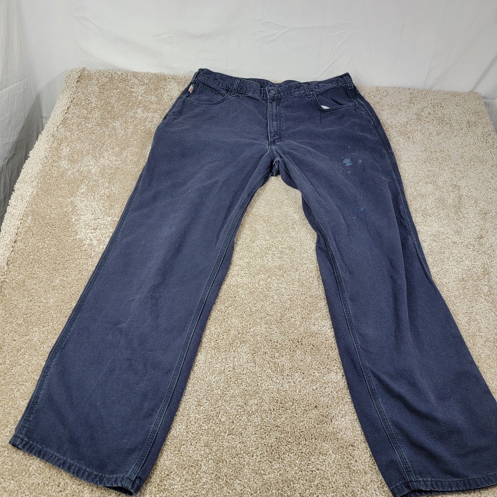 Walls‎ Workwear Carpenter Pants FR Utility Canvas Blue Jeans 36x32 Read